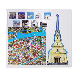 Магнитная доска "Маленькие архитекторы" 86 х 75 см